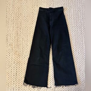 Zara Black Flare High Rise Wide-Leg Jeans